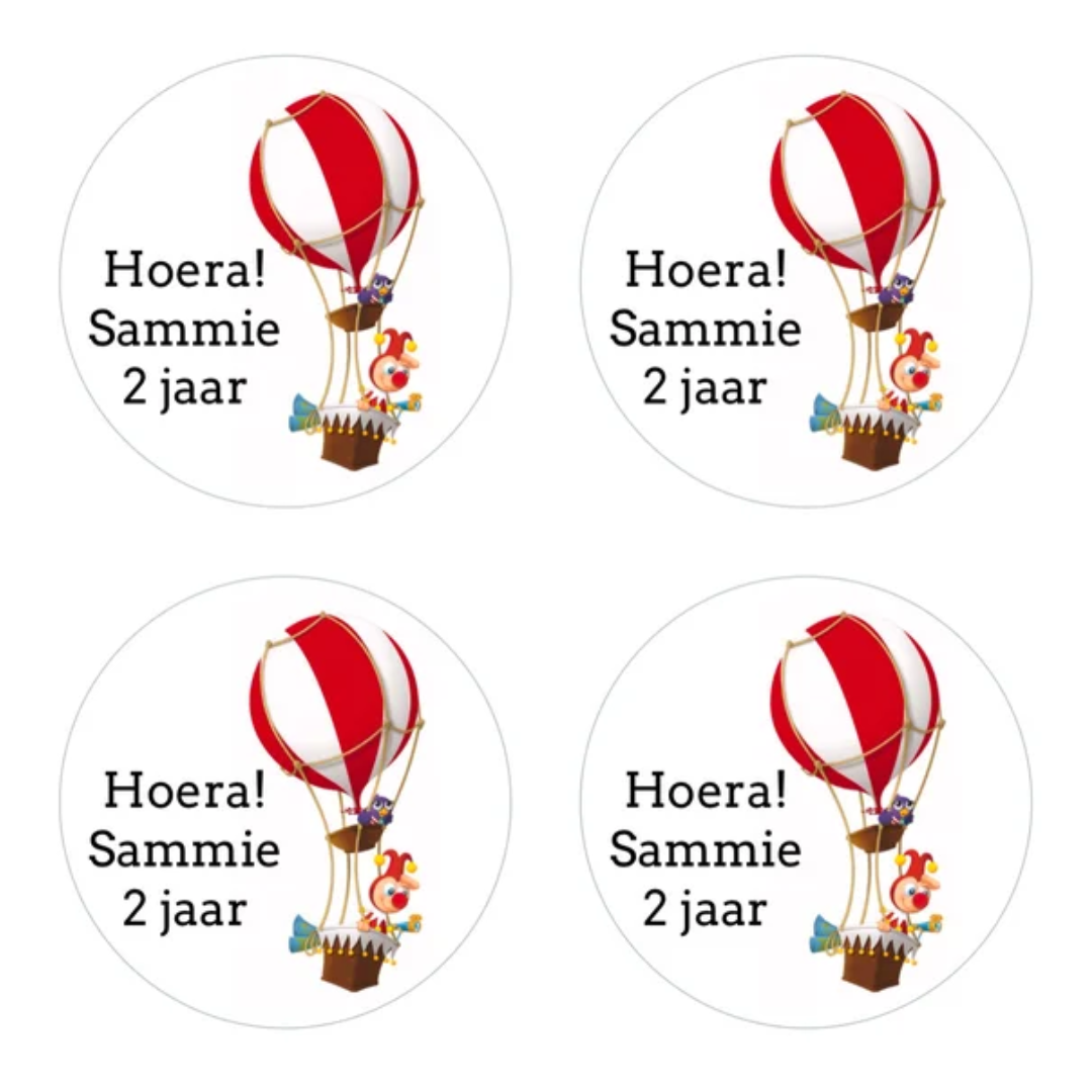 Cadeausticker "Jokie en Jet" (set van 24), sluitsticker