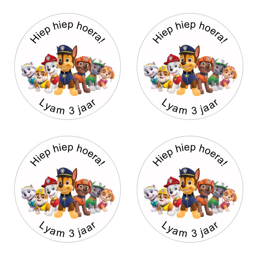 Cadeausticker "Paw Patrol" (set van 24), sluitsticker