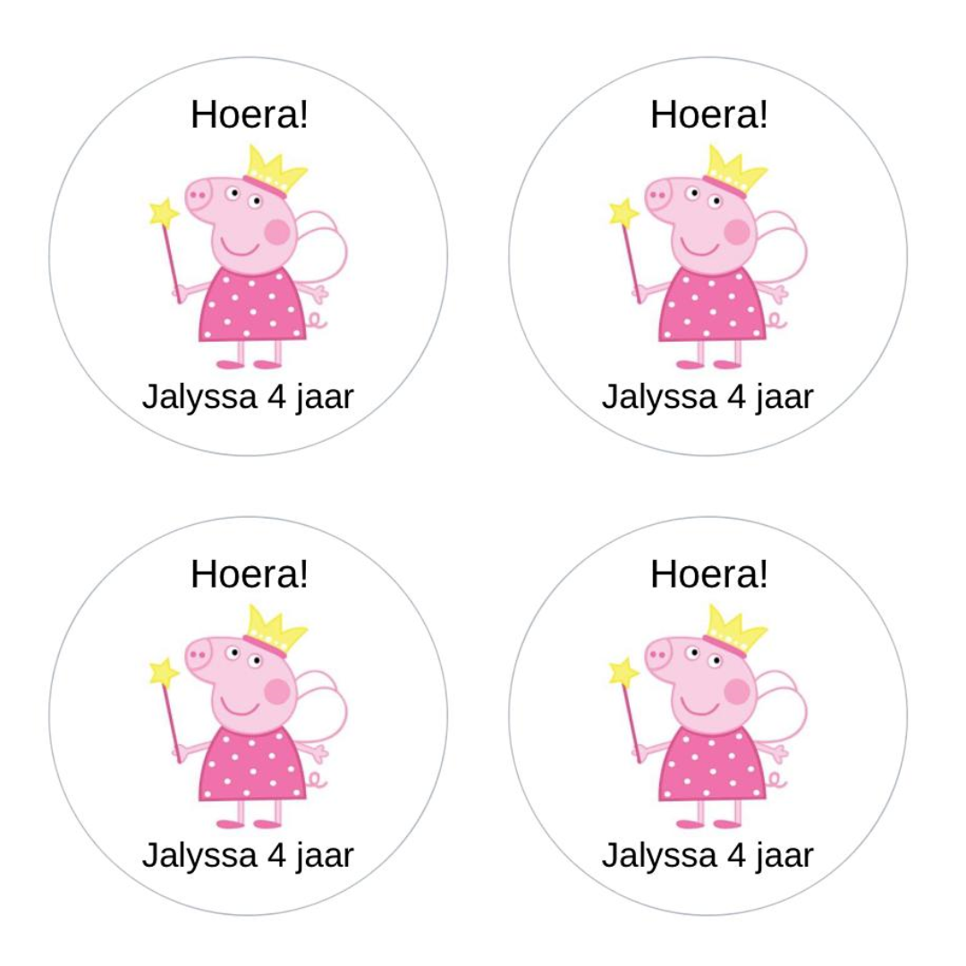 Cadeausticker "Peppa Big" (set van 24), sluitsticker