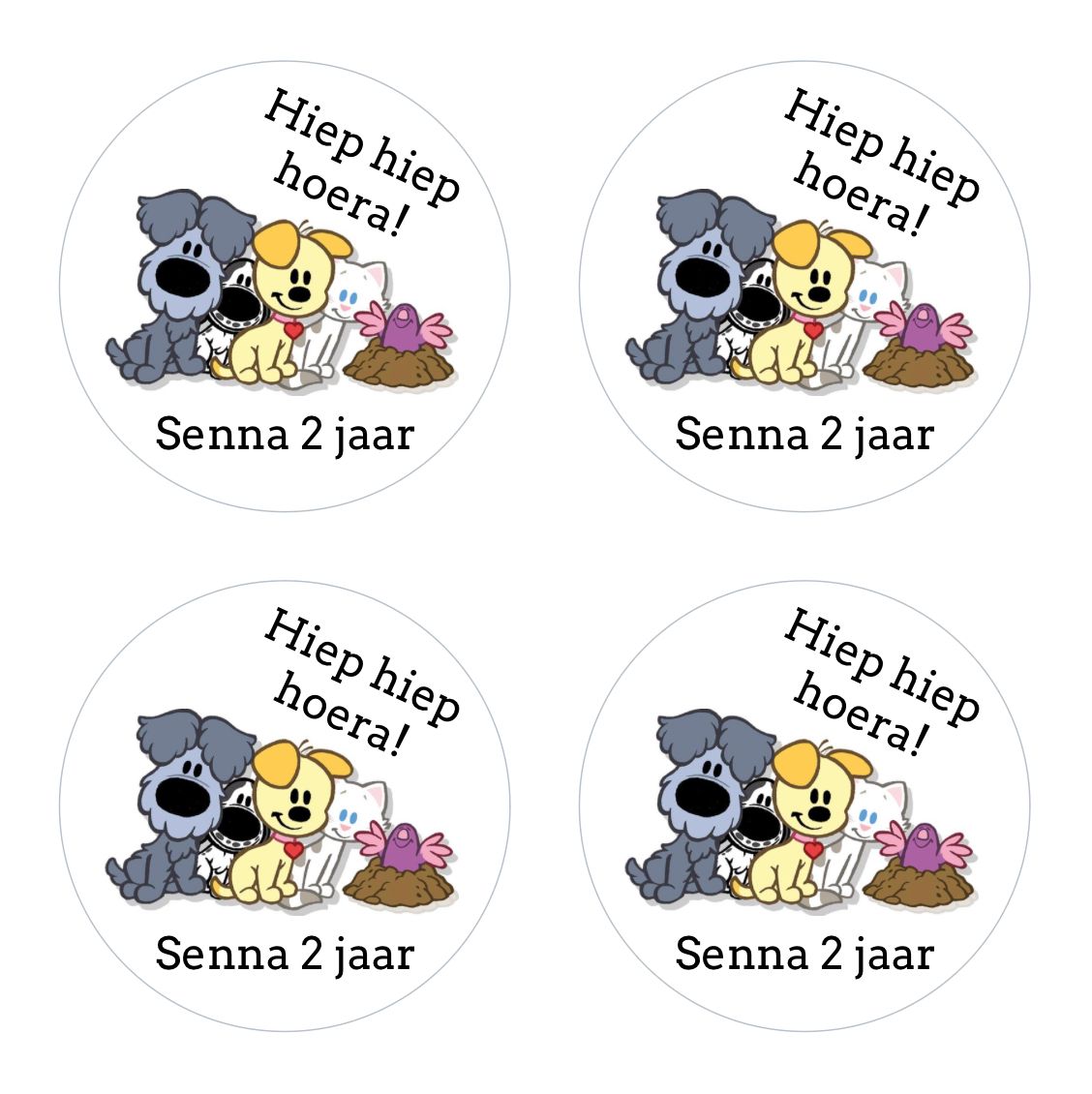 cadeausticker,sticker,stickers met naam,sticker verjaardag,stickersbestellen,stickerstraktatie,sluitstickers,woezel en pip sticker,kant en klaar traktatie,trakteren