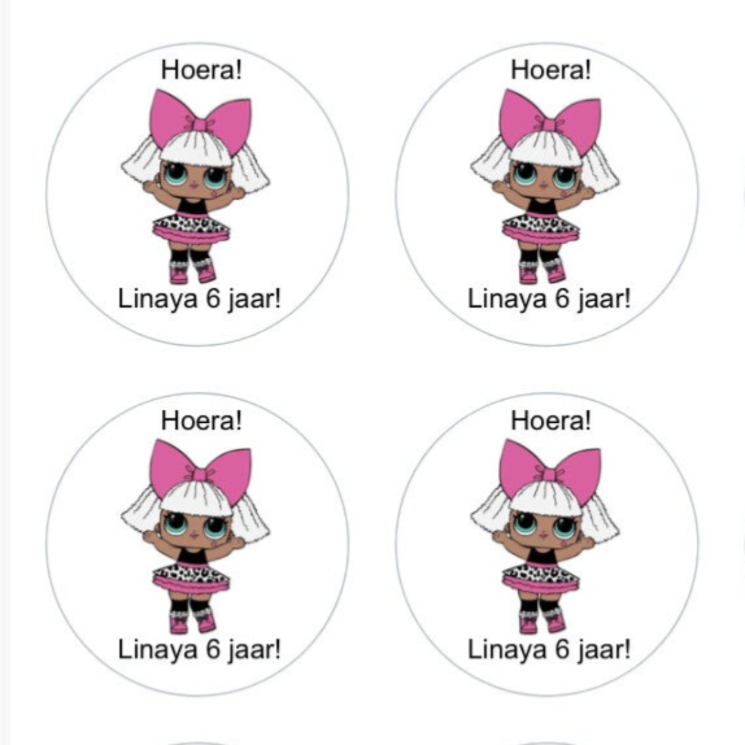 Cadeausticker "LOL" (set van 24), sluitsticker