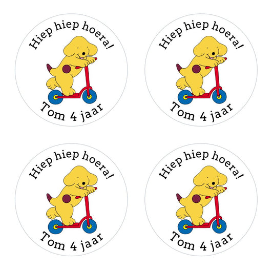 cadeausticker,sticker,stickers,sticker verjaardag,stickersbestellen,stickerstraktatie,sluitstickers,dribbel stickers,kant en klaar traktatie