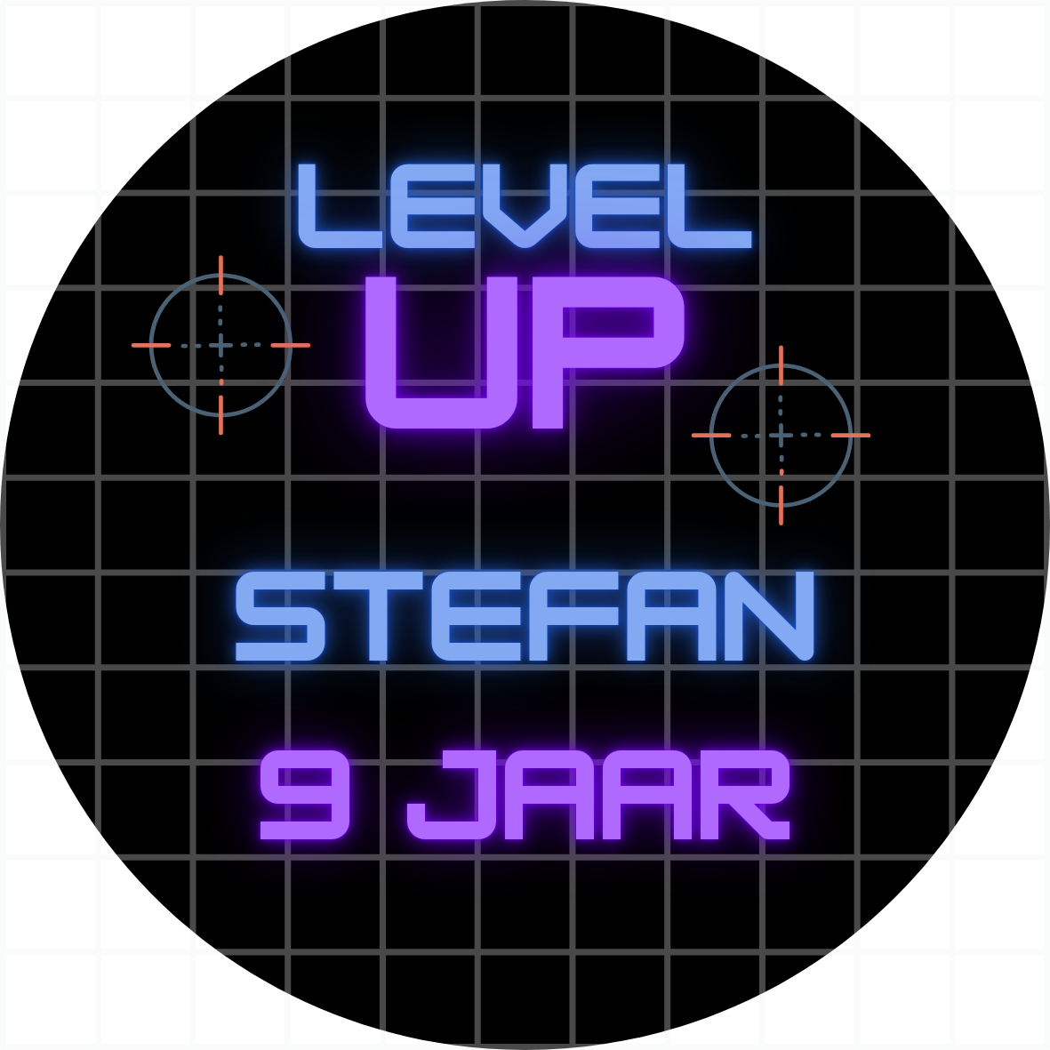 Cadeausticker "Level Up" (set van 24), sluitsticker