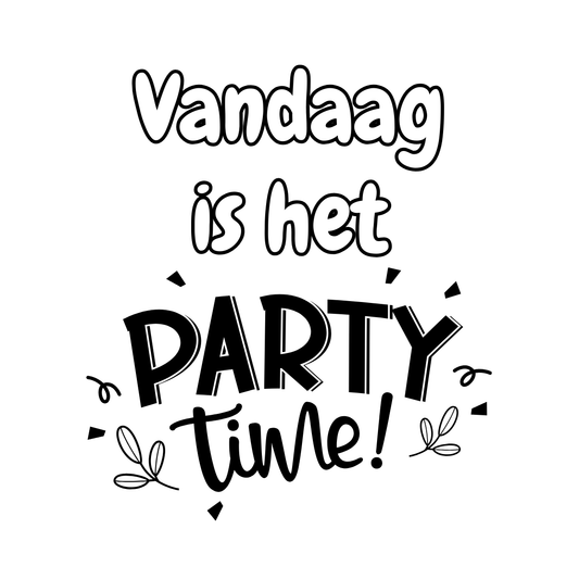 Cadeausticker "Vandaag is het Party Time!" (set van 24), sluitsticker